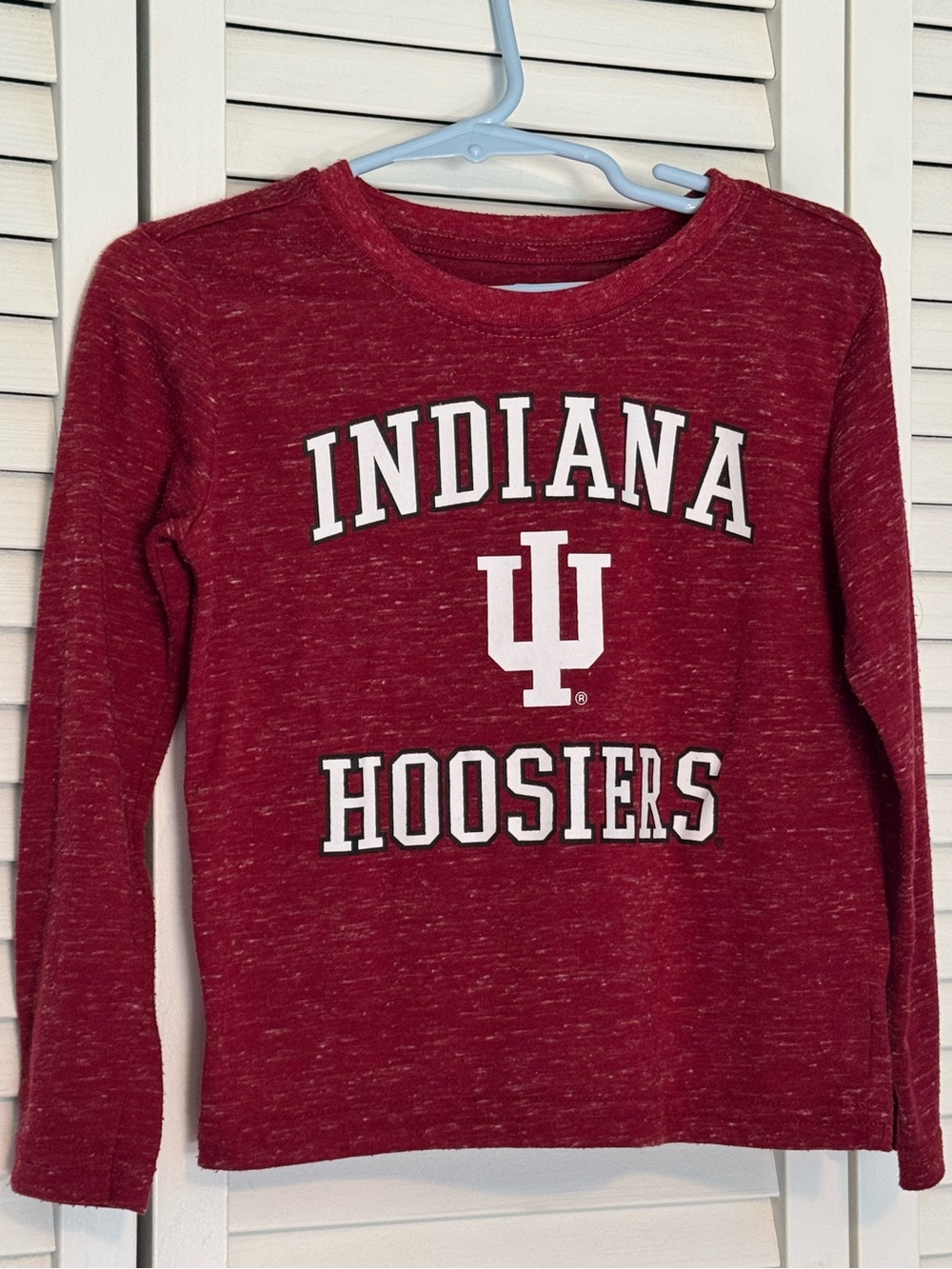 Indiana University Hoosiers Kids Long-Sleeve Red Heathered Tee
